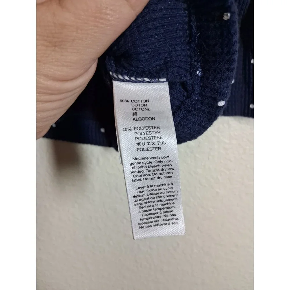 Baby Gap Long Sleeve T-Shirt Waffle Knit Infant Girls 3-6 Months Blue Polka dot